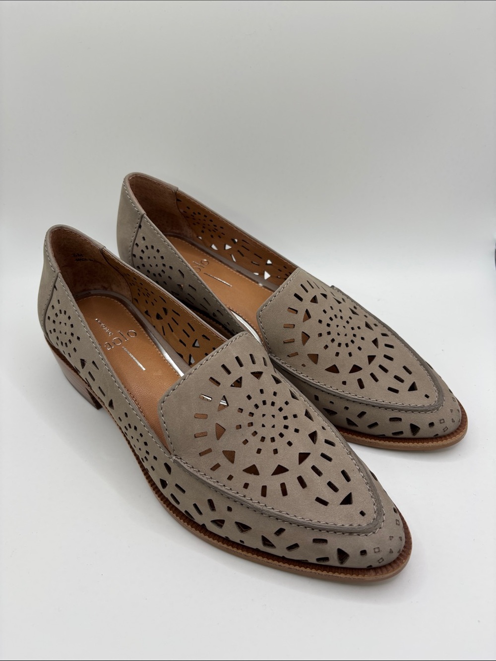 Paolo Taupe Laser-Cut Loafers
